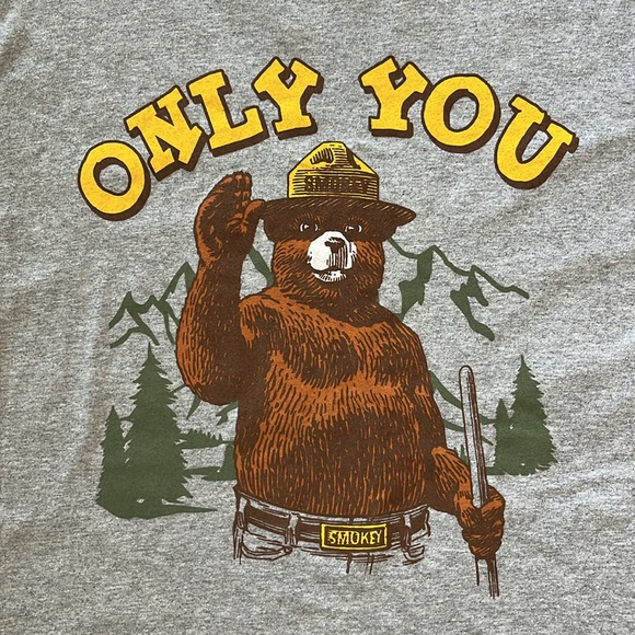 NWT Smokey Bear Fire Prevention 🔥 Tee Shirt Women’s M Wildland Firefighter Gray - Picture 2 of 16